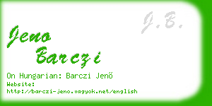 jeno barczi business card