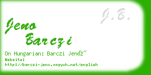 jeno barczi business card